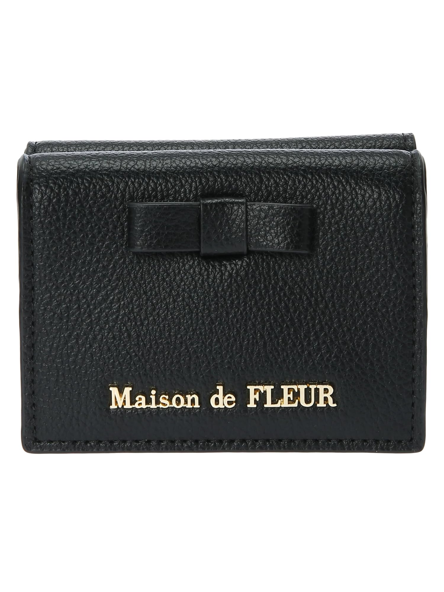 

de Wallet Ribbon Fold Pocket Wallet [Maison Fleur] Women s чорний