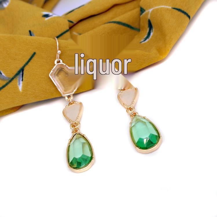 Emerald Green Teardrop Crystal Earrings for Women