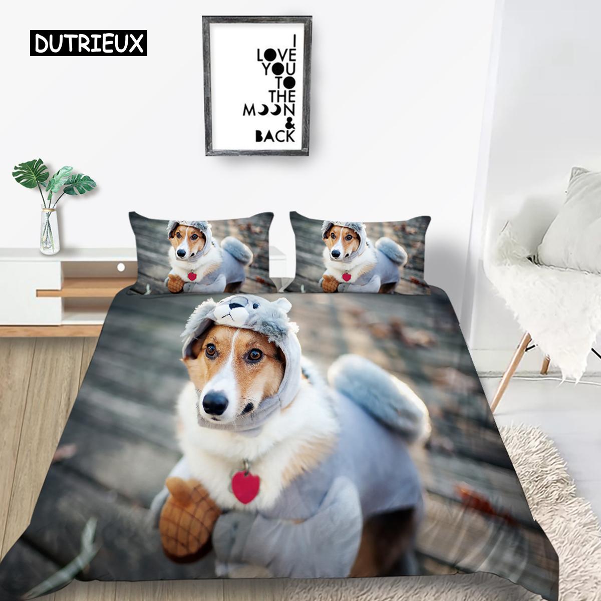 

Animal Dog Bedding Sets Three-Dimensional Charming Dog Fashion Bed Cover Queen Dimension King Size Twin Size Lovely Pet Dog for Kid Adults Children EU single(135x200cm)