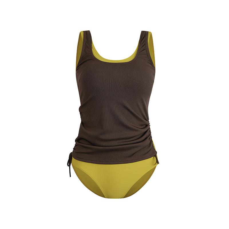 Retro Fashion Two-Piece Swimsuit with Fixed Cups