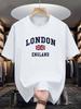 T-shirt Unisexe d'Été 100% Coton Mode Décontracté Ample Grande Taille Imprimé Londres Angleterre Sportswear Col Rond Manches Courtes Haut