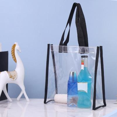 Sac Fourre-tout Transparent Neuf en PVC avec Poignée Sac de Rangement Imperméable Transparent Sac Gelée en Plastique Sacs de Shopping Transparents Cadeau