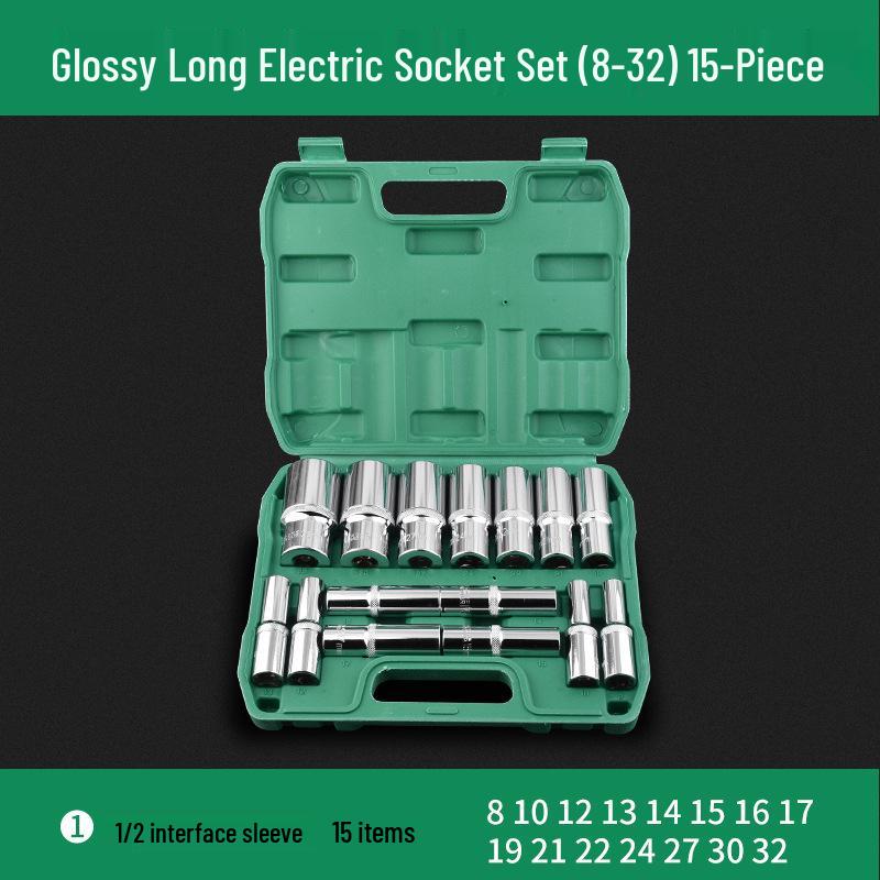 Comprehensive Electric Wrench Kit: Large, Medium, Small Socket Set with Air and Electric Wrench Tool Attachments