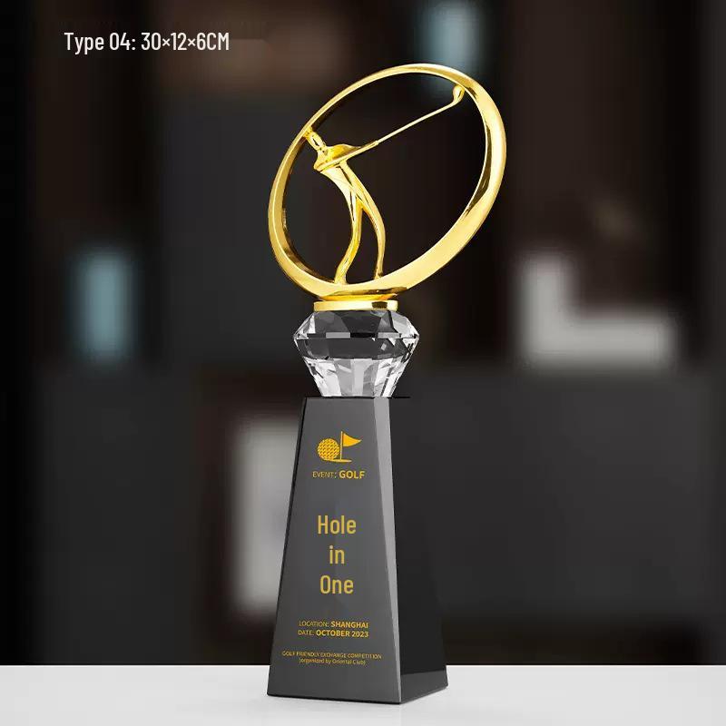 High-End Hole-in-One Golf Trophy: Metal Medal Award for Sports Events