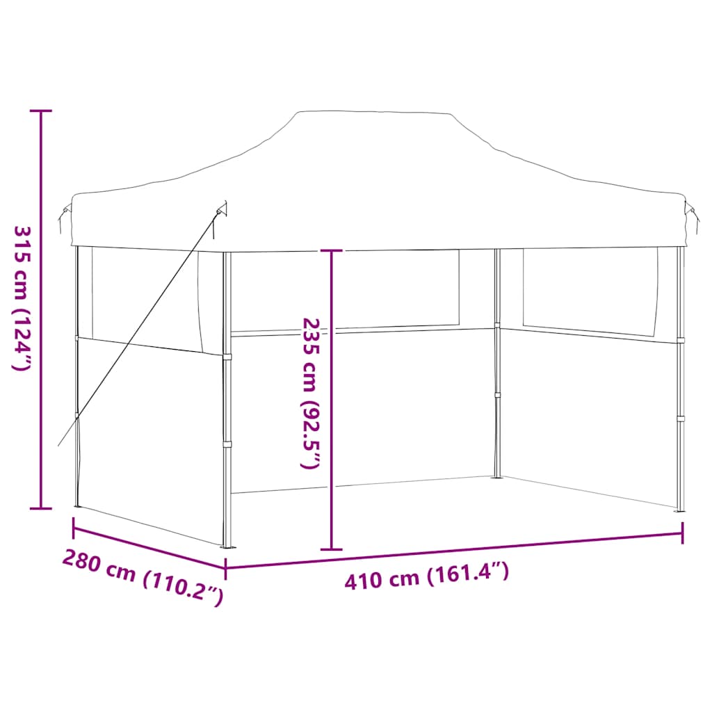 Professional Foldable Party Tent with 3 Side Walls 3*4 M Steel Frame Blue