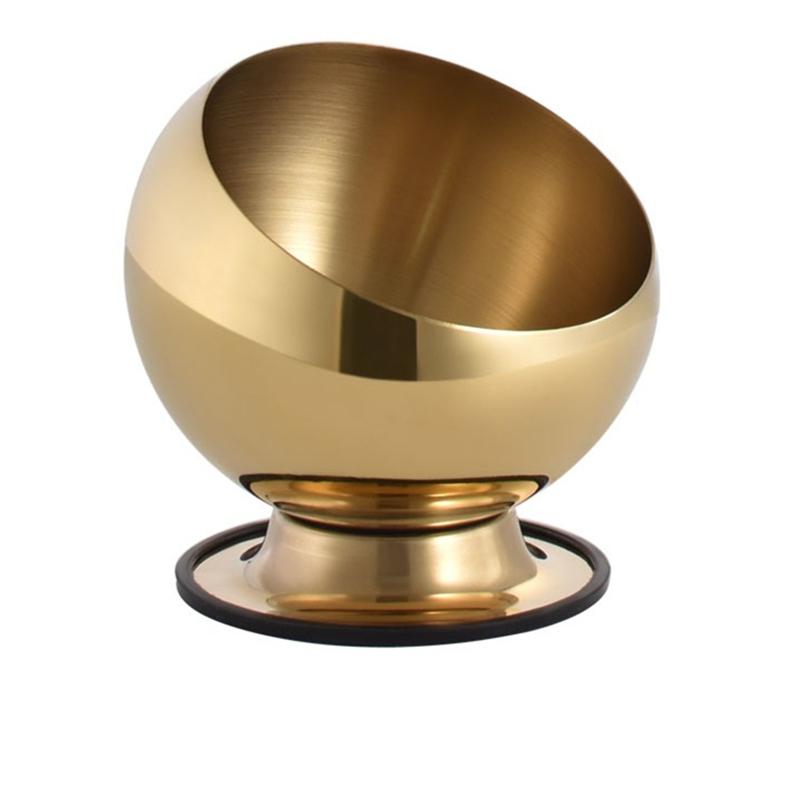 Stainless Steel Slant Sauce Bowl with Lid Hot Pot Buffet Seasoning Jar Container Fruit Salad Spherical Bowls Serving Tableware