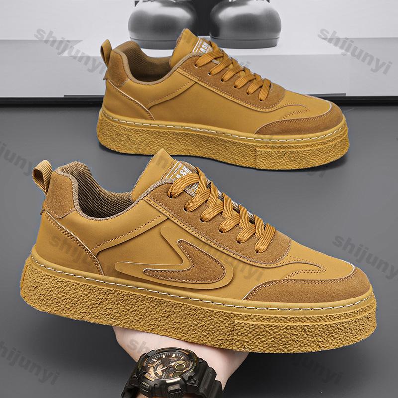 Mode Herren Freizeitsneaker 2025 Frühling Neu Weichsohlige Frühling Herbst Flache Arbeitsschuhe Dicke Sohle Rutschfest Abriebfest Freizeitschuhe