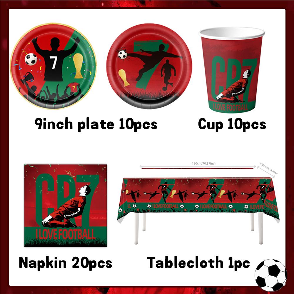 Spanish Football Player Theme Party Decoratiaons Soccer Star Balloon Set Boy Birthday Party Supplies Cr&7 Backdrop Banner Props