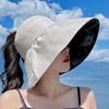 Early Spring and Summer Vinyl UV Protection Empty Top Hat Children Big Brim Face Protection Sun Protection Versatile Ponytail Bucket Hat
