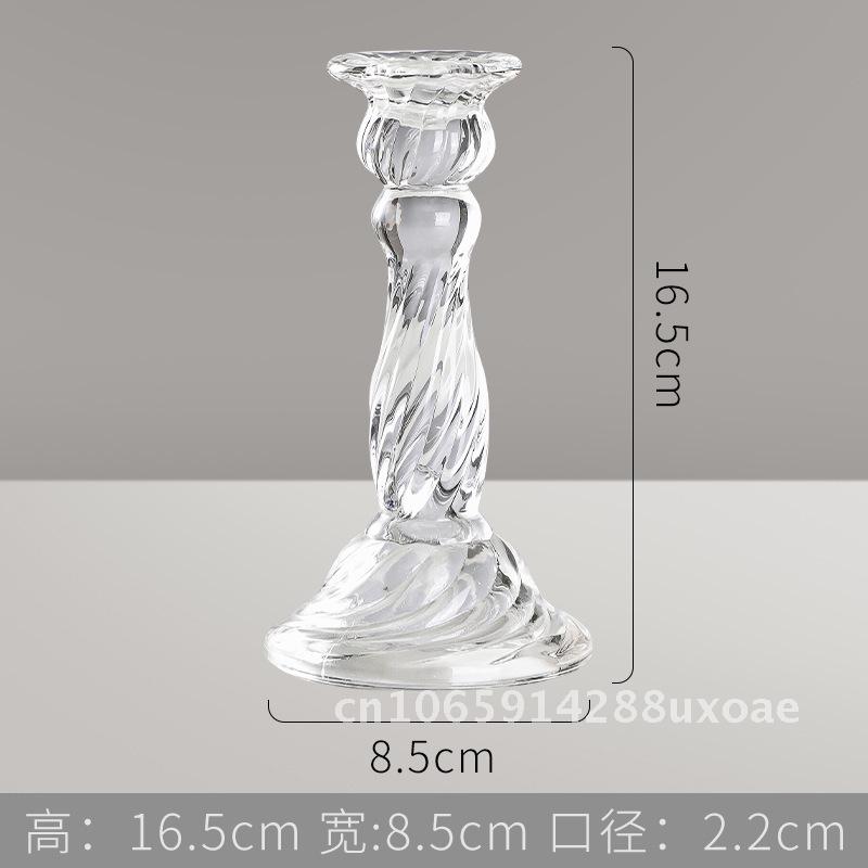 Embossed Glass Candle Holder Vintage Tall Dining Table Atmosphere Candle Holder Home Decorations