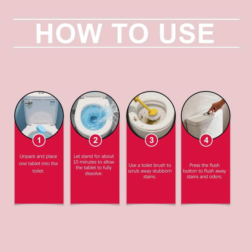 Household Toilet Cleaning Tablets Can Reduce Stubborn Stains By Flushing And Cleaning. They Are Daily Household Cleaning Products.