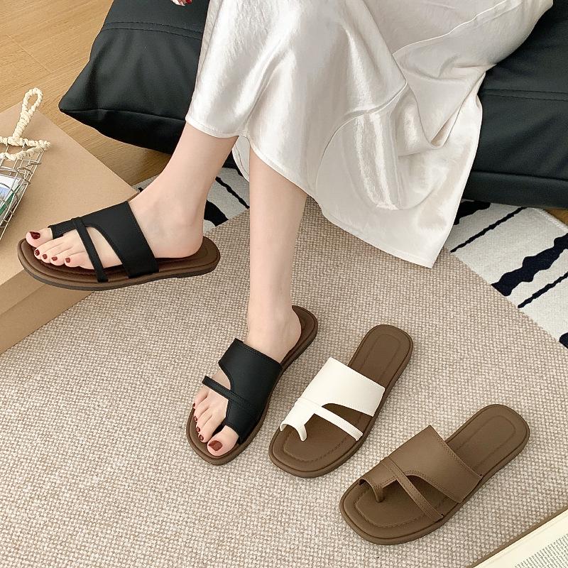 Women's Roman Style Toe-Loop Sandals - Simple, Retro, Non-Slip, Versatile Outdoor & Home Footwear