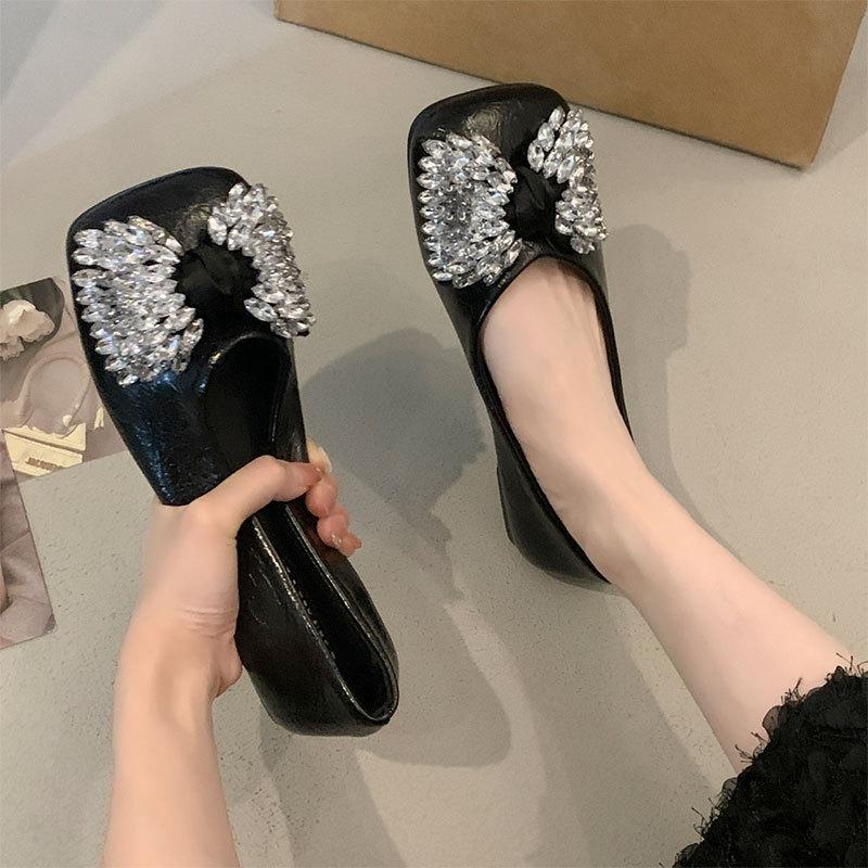 French Silver Single Shoes Women's New Summer Temperament with Skirt Super Fire Beautiful Not Tired Feet Flat Evening Shoes