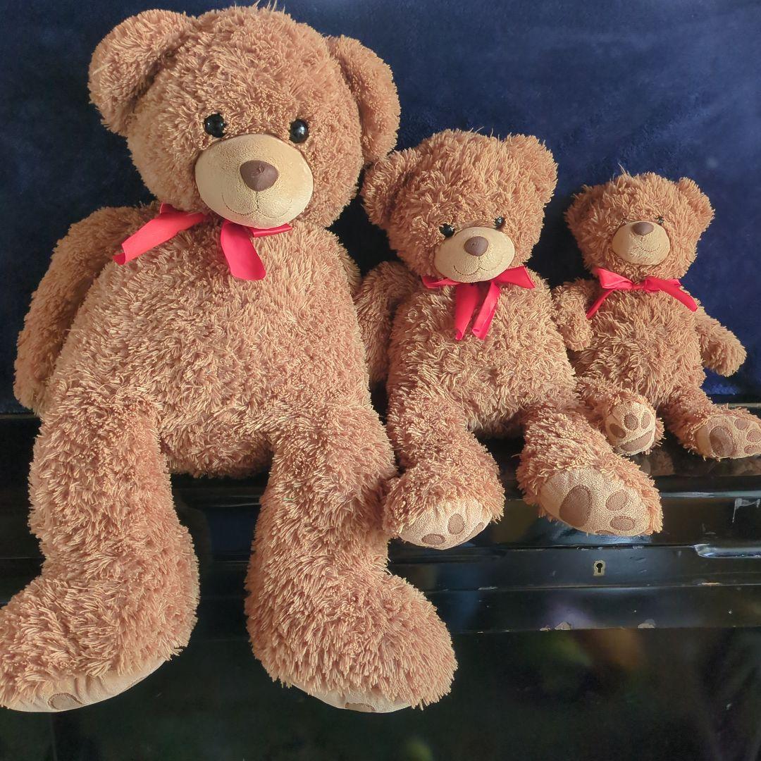 

[USED] 3 Teddy Bear Plush Toys (Large, Medium, Small)