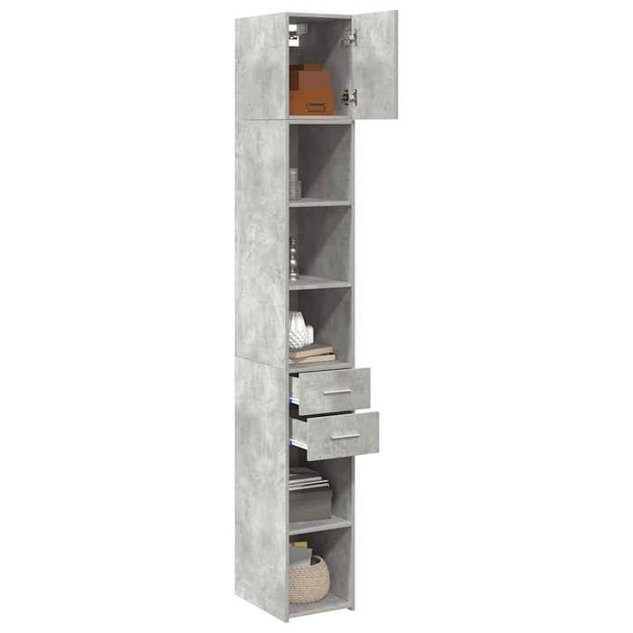 VidaXL Slim Storage Cabinet Concrete Grey 30x42.5x225 Cm, Bathroom Storage Cabinet, Storage Unit of 3281269