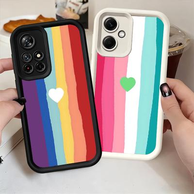 Rainbow Gradient Love Desgin Soft Phone Case for Xiaomi Poco X7 X6 X5 Pro X4 Gt X3 F7 Ultra M8 M7 Redmi 15C 15 14C 13 13C 12 12C