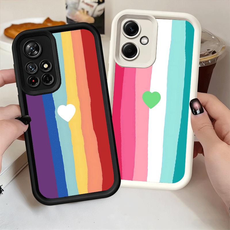 Rainbow Gradient Love Desgin Soft Phone Case for Xiaomi Poco X7 X6 X5 Pro X4 Gt X3 F7 Ultra M8 M7 Redmi 15C 15 14C 13 13C 12 12C