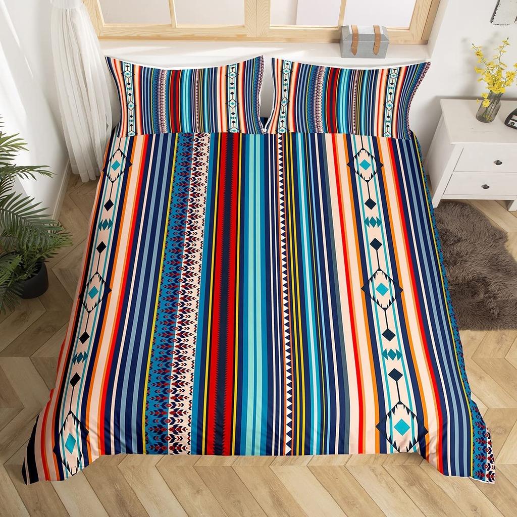Boho Duvet Cover Southwestern Comforter Cover Ethnic Tribal Arrow Aztec Bed Set Retro Vintage Exotic Bull Cattle Bohemian Decor