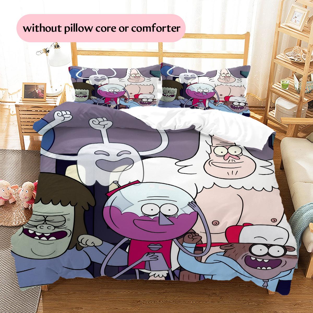 

Regular Show Pattern Bedding Quilt Set Home Decoration Gift (1 * duvet cover + 2 * pillowcase without core) 135x200cm