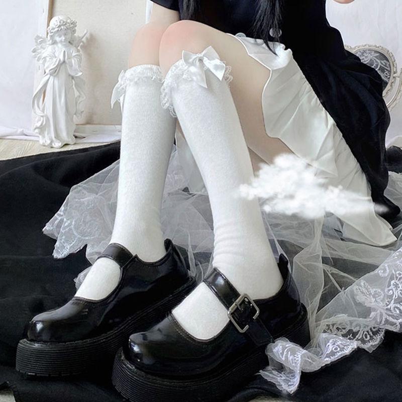 Lolita Lace JK Stockings Bow Knot Lolita Socks Female Long Socks Lolita Soft Sister Jk Uniform Knee Socks Student Cute JK Socks