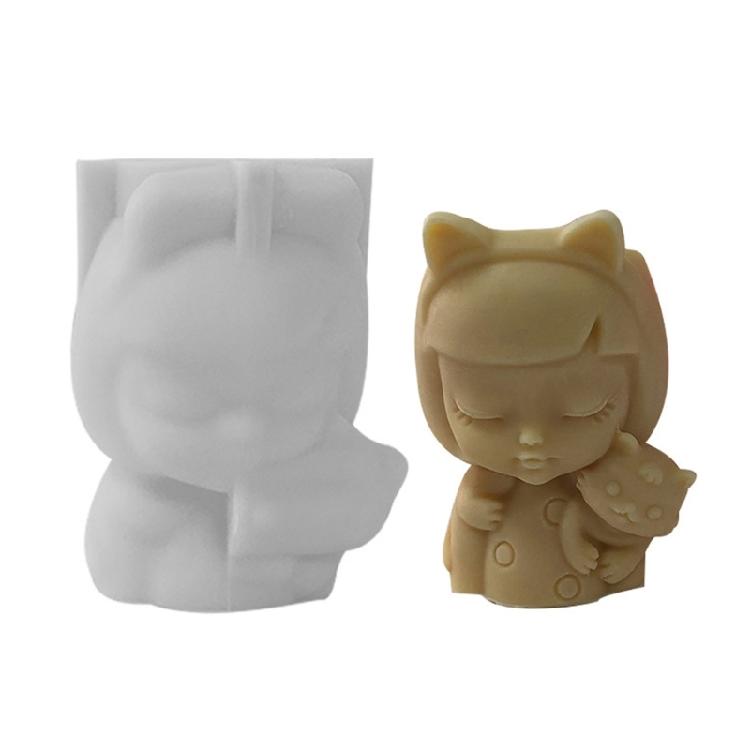 3D Teenager Girl Planter Silicone Mold Candle Candy Decorating Tool Household
