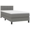 Box Spring Bed with Mattress Dark Gray 90 X 190 Cm Fabric