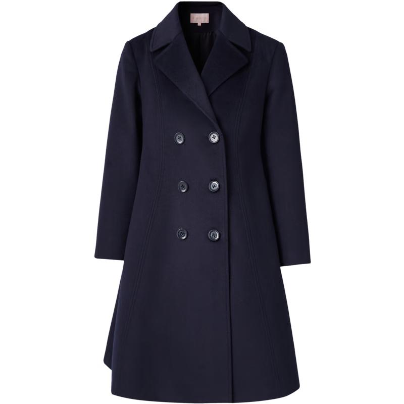 

Женское длинное пальто из смесовой шерсти цвета полуночного синего от PORTS XS