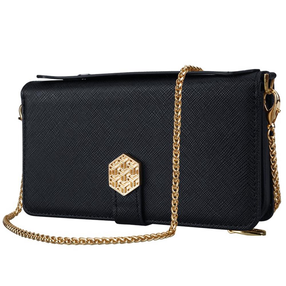 Pro iPhone 17 Pro Max Pouzdro Křížová textura PU kůže + TPU Peněženka Kryt telefonu s popruhem