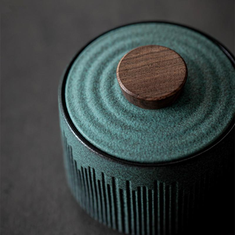 Ceramic Small Tea Caddy Jars Coffee Can Portable Kitchen Tea Can Snacks Sealed Jars Decor Storage Tank Food Organizer Candy Jars