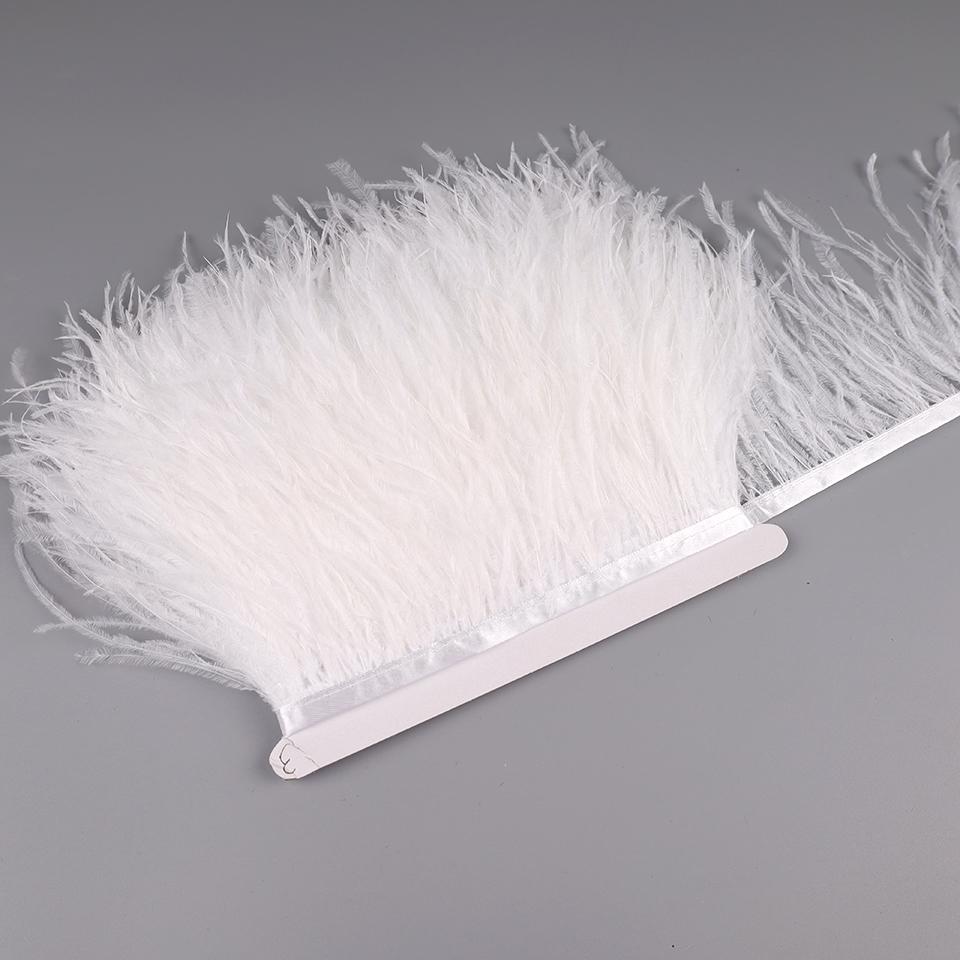 Feather10-15cm Ostrich Feathers Trim Plumes Ribbon Selvage For DIY Wedding Dress Decoration Handiwork Crafts Accessories