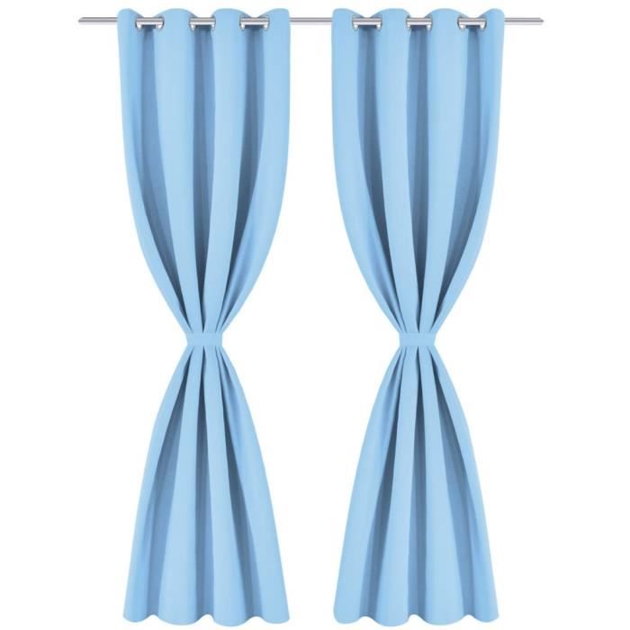 VidaXL Rideau avec œillets métalliques 2 pcs 135 x 175 cm Turquoise