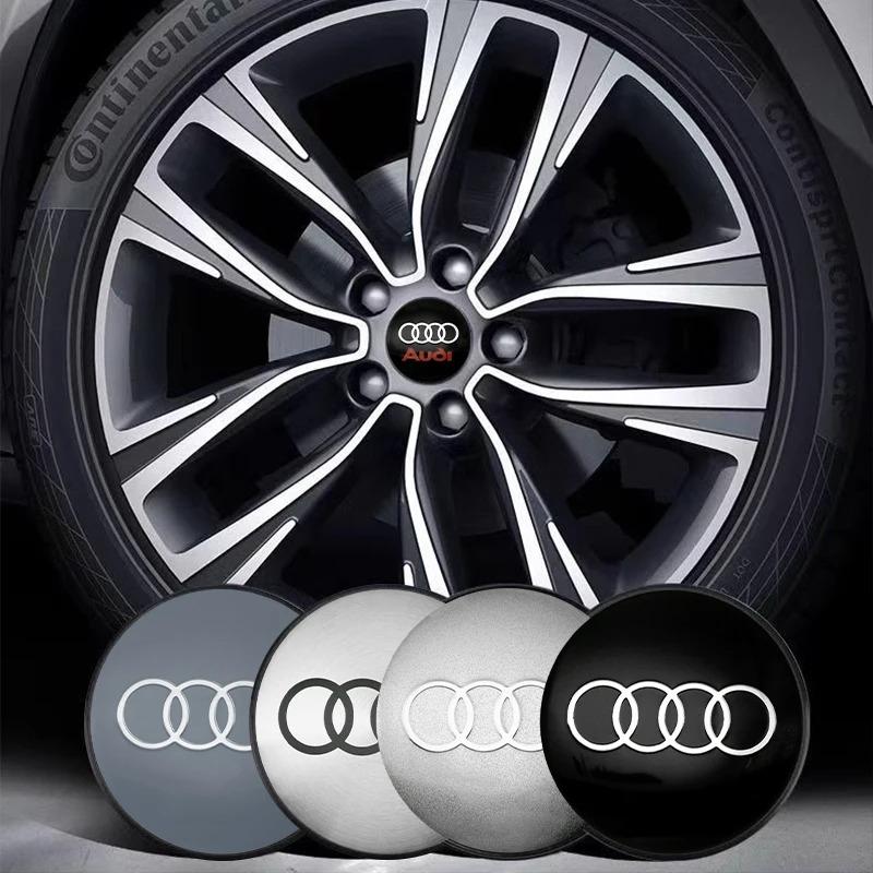 4Pcs 56mm 60mm Car Wheel Center Hub Cap Covers Sticker For R1 A3 A4 A5 A6 C5 B5 B6 B7 A7 A8 Q7 Q5 Q3 RS TT Sline Quattro Badgev1