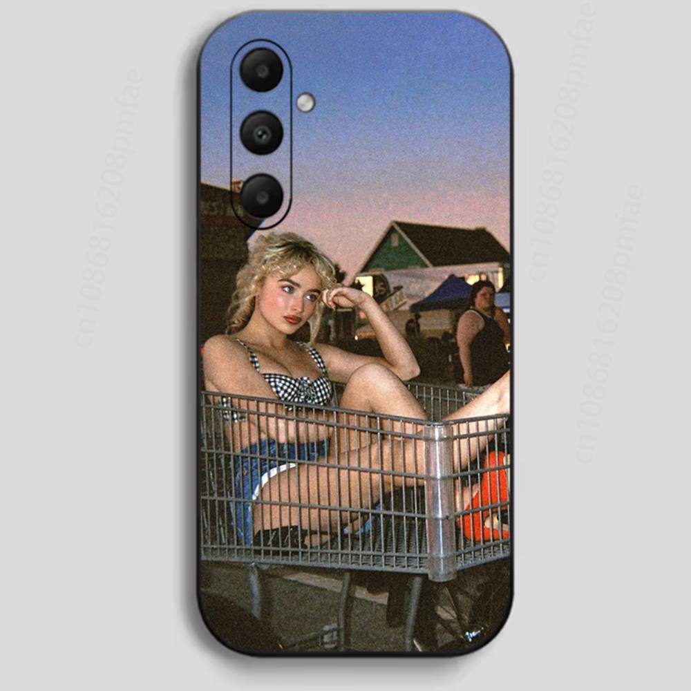 Singer S-Sabrina Carpenter Handyhülle für Samsung Galaxy A13,21s,22,31,32,40,52,71,A91 Weiche Schwarze Hülle