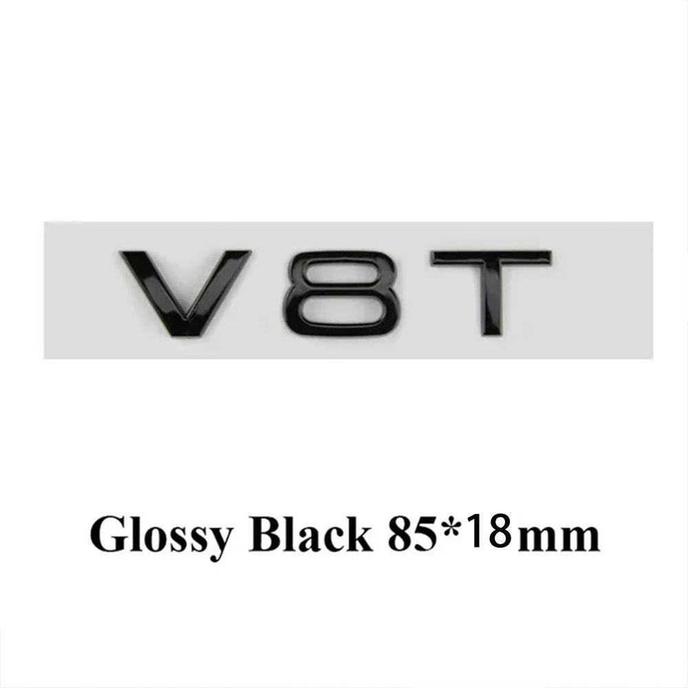 3D ABS Chrome Black Logo V6T V8T V10 Emblem Car Fender Side Badge Decals