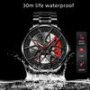 BORUSE Fashion Waterproof Men's Watch Luminous Wheel Hub Watch Business Sports Leisure Watch Quartz Steel Watch