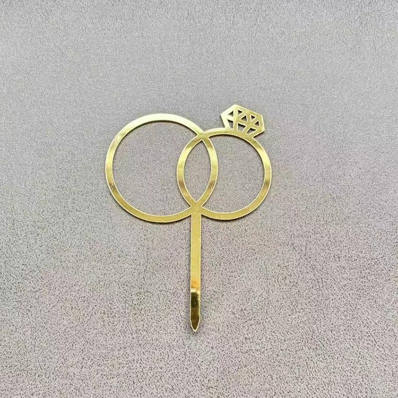 

Бриллиантовые кольца Акриловые украшения для свадебного торта Выпечка Подарки для вечеринки Десертные аксессуары золотой