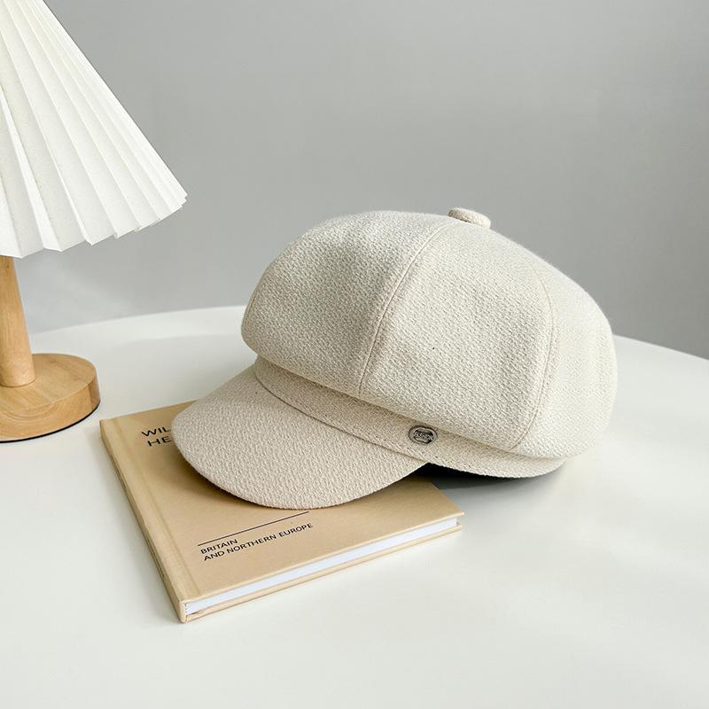 Osmihranná čepice pro děti Retro a univerzální Teplá baretka typu Newsboy Odolná proti větru a zvýrazňující obličej Malý baret pro podzim a zimu