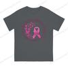 Breast Cancer Pink Ribbon Butterflies Pure Cotton Printing Unisexs Tshirt Short Sleeve Tshirts  Hipster Tops