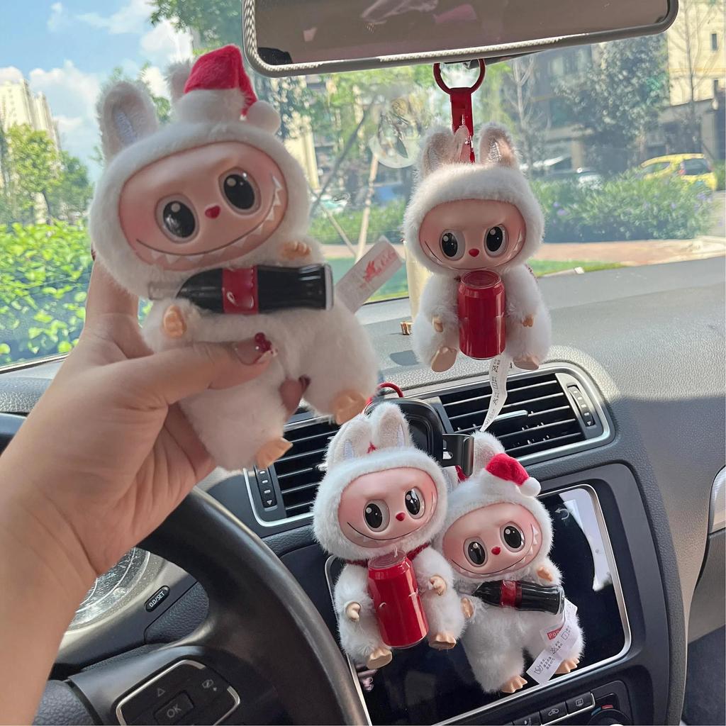 LABUBU G3 Vintage Bottle Car Charm 1:1 High Quality Replica Premium Vinyl Auto Decor Mirror Dashboard Vent Clip Ornament Safe Driving Collectible Gift