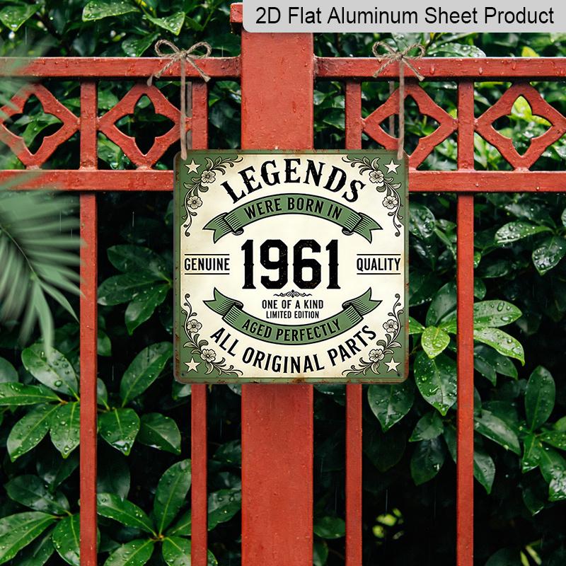 2D Flat - 1pc, Vintage Metal Panel, Outdoor Panel and Wall Decoration, 1961 Commemorative Plaque, Porch Entrance Decoration, Courtyard Fence