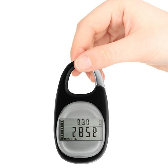3D Pedometer with Large Digital Display Reset Function Compact Size Portable Daily Target Monitor Step Counting Device