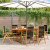 VidaXL 7pcs Garden Dining Set Black Polypropylene Solid Wood, Outdoor Dining Set, Room Furniture 3281721