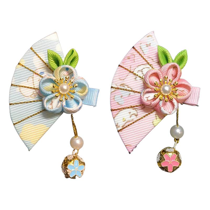 Japanisches Haaraccessoire Fächer Quaste Haarnadel Vintage Kopfschmuck Hanfu Dekoration Für Kinder Mädchen Blumen Haarspange