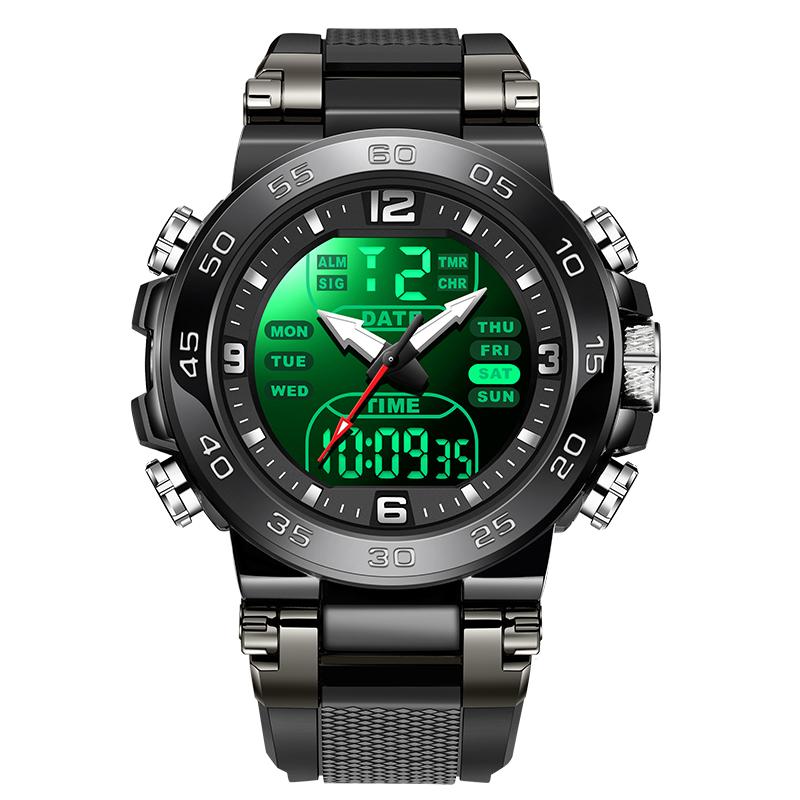 FOXBOX Fashion Luminous Men's Watch Military Sports Quartz Dual Waterproof Date Week Luxury Mens Wristwatch Reloj Hommes