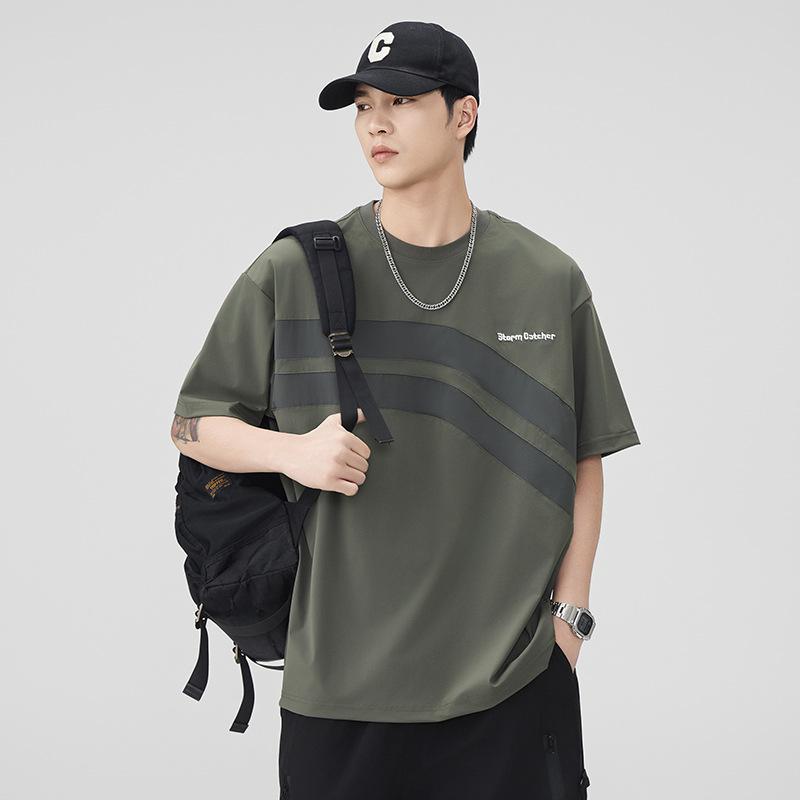 New Black Technology Ice Silk Short-sleeved T-shirt Men's Non-iron Sports and Casual Half-sleeved Top