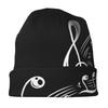 1Pc Men'S Fashion Music Notes Beanie Hat, 95% Polyester 5% Spandex Knit Skull Cap, Modern Style No Brim Bonnet