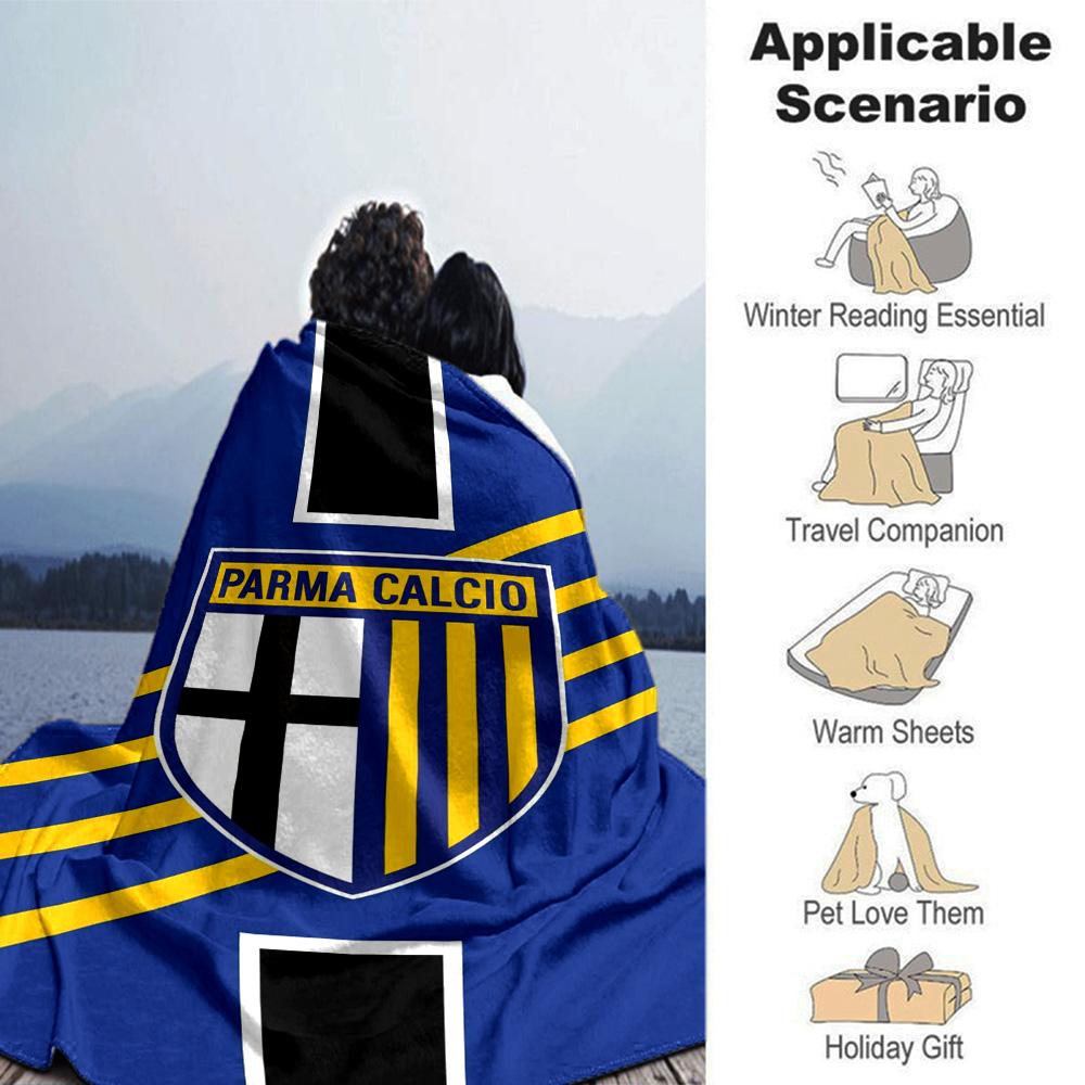 Parma Calcio Print Flanelldecke Hohe Qualität Warm Bequem Decke für Alle Jahreszeiten Perfekt für Geschenke Heimdekoration