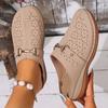 Fashion Women Slippers 2025 Summer Slip on Retro Slippers Anti-slip Casual Hollow Sandals Daily Designer Shoes Women Trend Slides Women