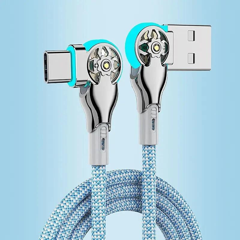 2025 PD 30W Super Charging Cable, Data Cable with Lightweight Zinc Alloy Braiding, 180-degree Bend Rotation, USB A To Type C