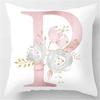 Ins Nordic Pillowcase Design Pink Letter Cushion Pillowcase Car Sofa Waist Design Home Furnishing
